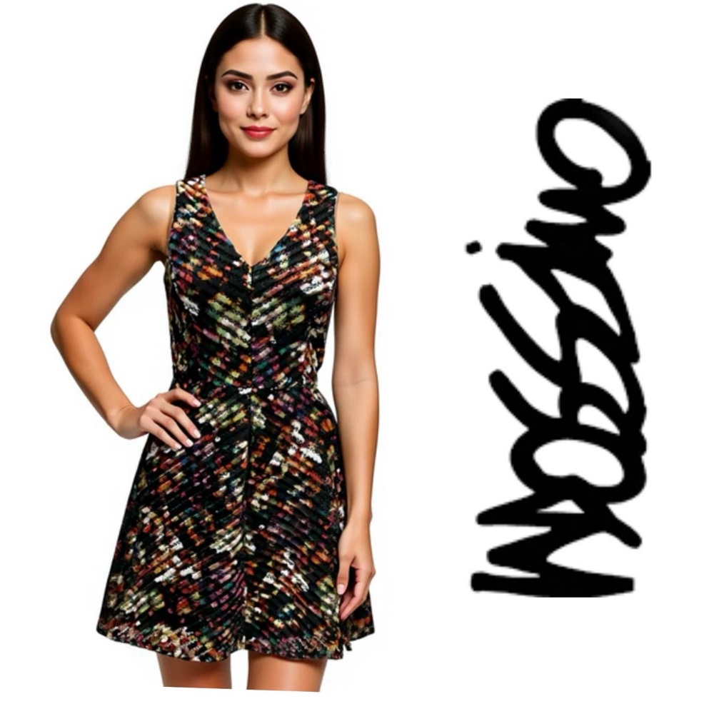 Striking Multicolor Sleeveless Dress‎